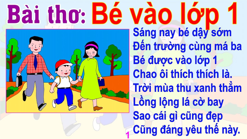 Thơ bé vào lớp 1: Những vần thơ ý nghĩa cho bé trong ngày khai trường